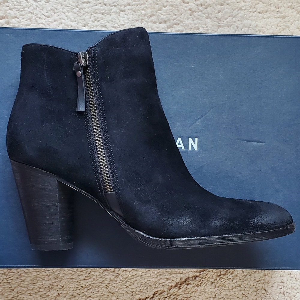 NWT Women's Cole Haan Hayes Black Suede Booties Size 8.5